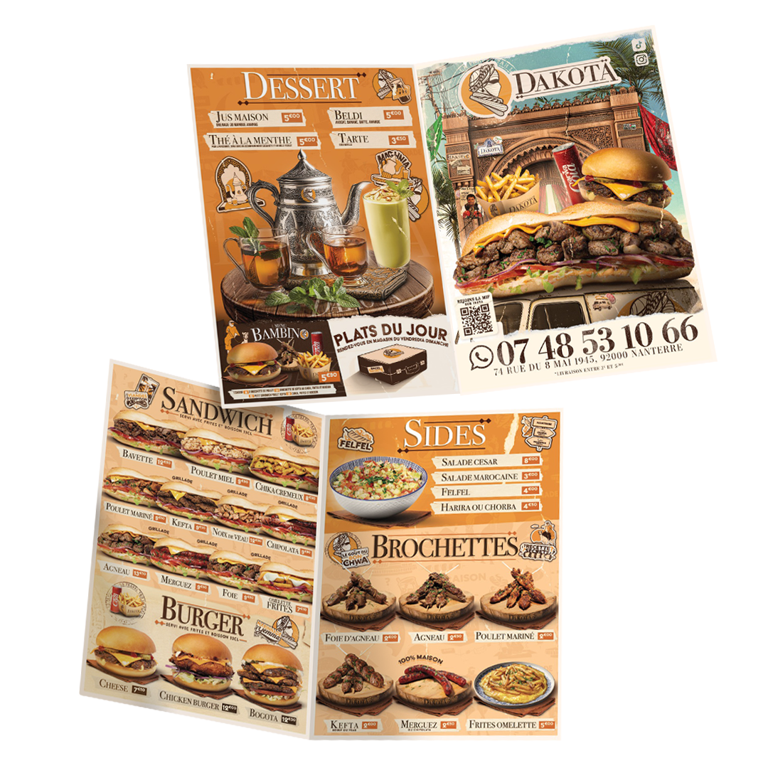 Dakota — flyers menu
