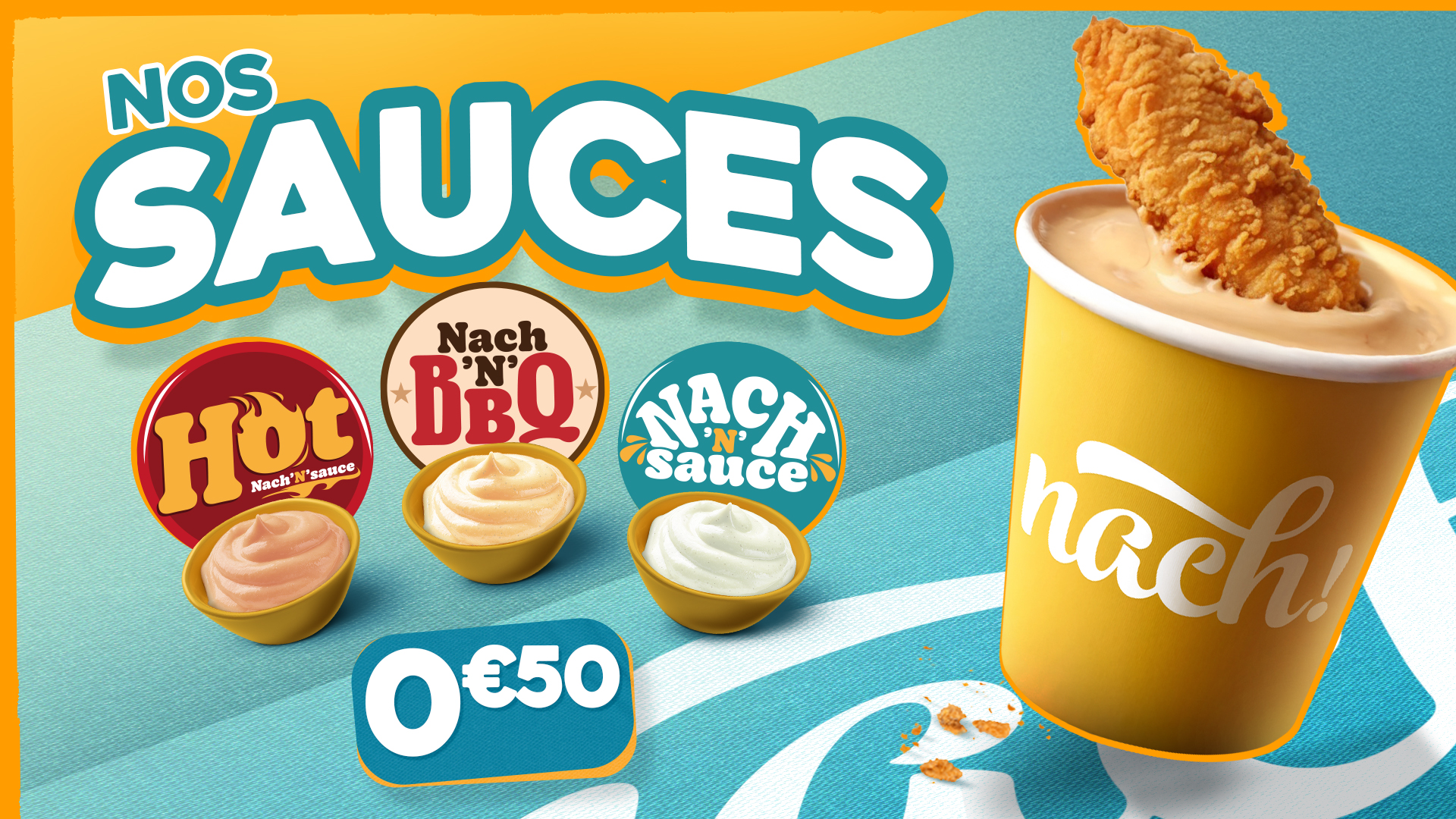 Écran menu — Nos sauces