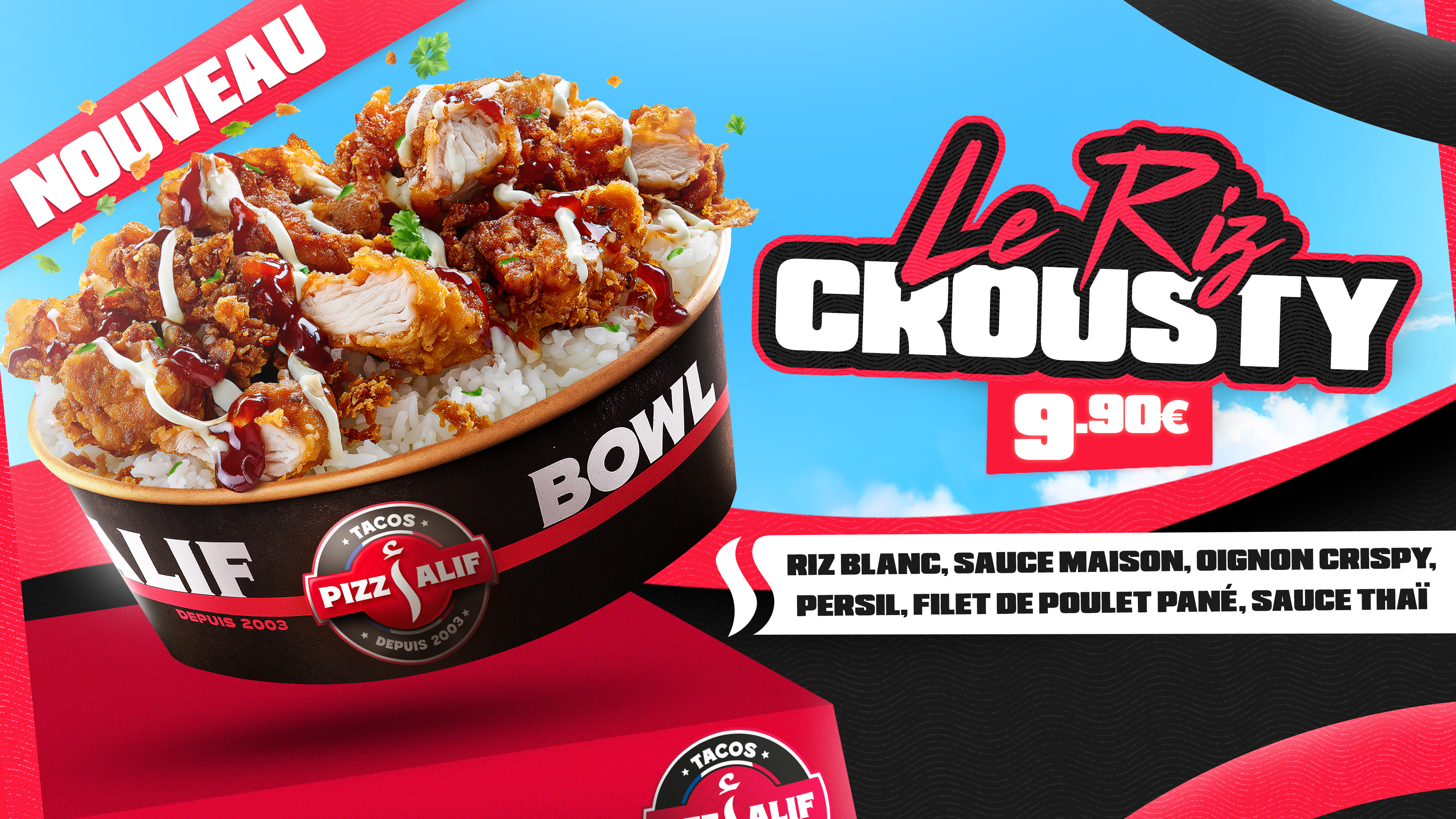 Écran menu — Le Riz Crousty